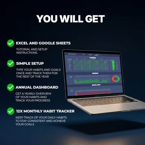 Habit Tracker For Excel and Google Sheets